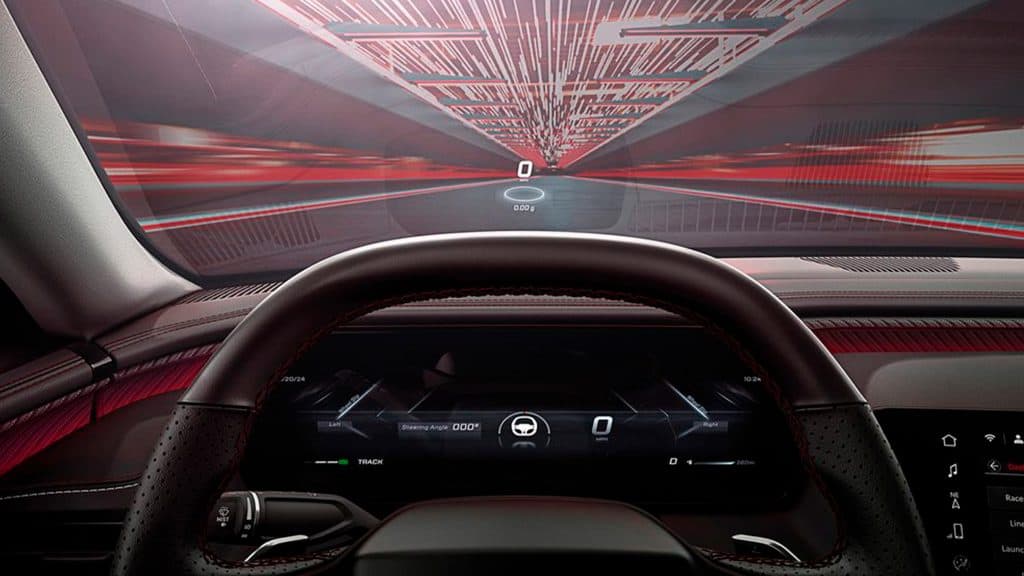 Visão em primeira pessoa de painel de Dodge Charger Daytona