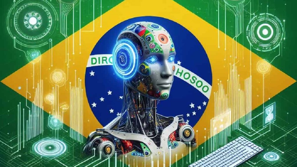 Ilustração digital de inteligência artificial brasileira