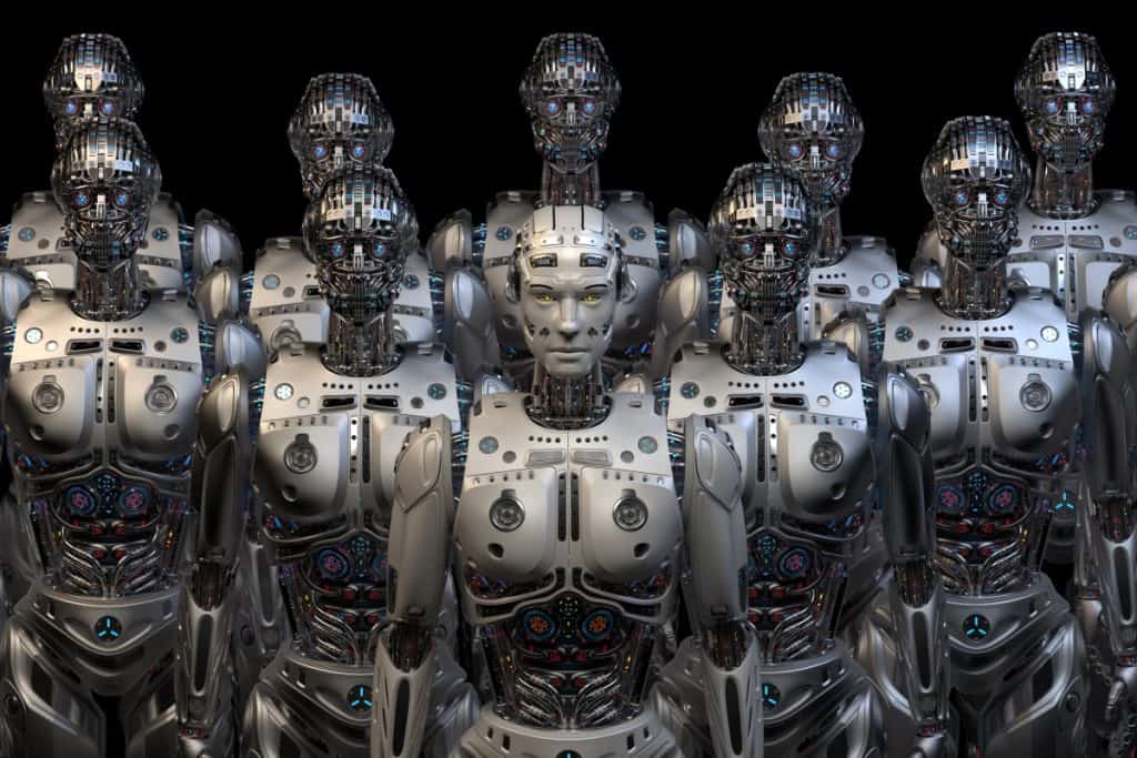 Exército de robôs futuristas
