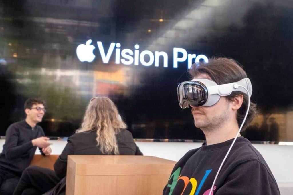 Pessoa usando o Apple Vision Pro