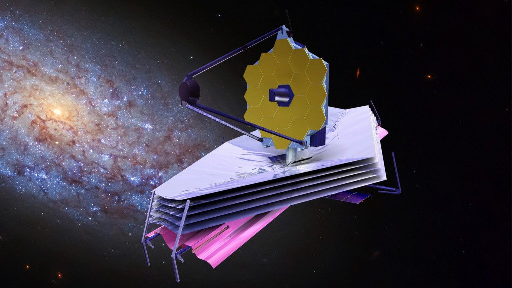 Representação artística do Telescópio Espacial James Webb